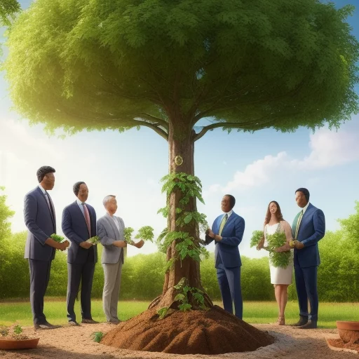 2449348786-Realistic and captivating representation of profit sharing featuring a group of people planting and nurturing a money tree, symb.webp